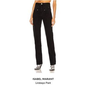 NWT ISABEL MARANT Lirokayo Trouser Jeans, Black, Sz 34 (XS)